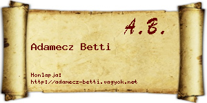 Adamecz Betti névjegykártya